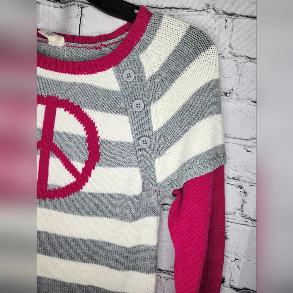 Old‎ Navy Girls Striped Peace Sweater Dress Size 10-12